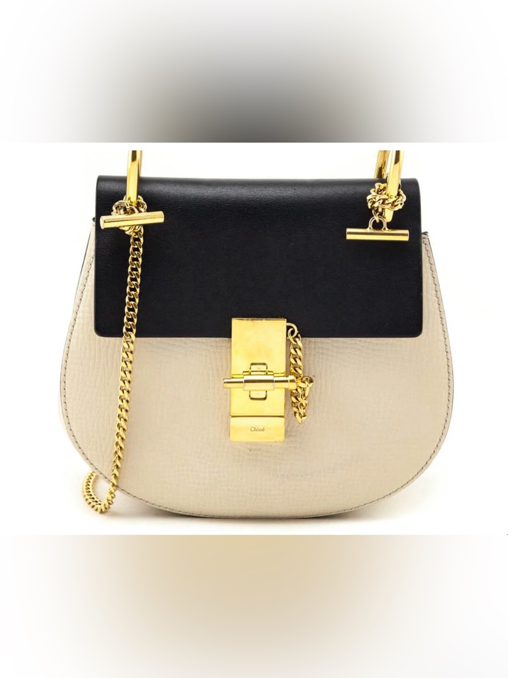 Beautiful Chloé “Drew” in Two-Tone Black & Cream in EUC w/ Authentication Docs